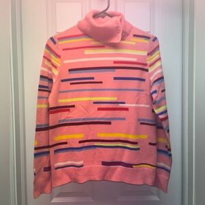 Chinti & Parker Pink Cashmere & Wool Striped Turtleneck Sweater – Size S